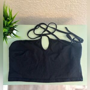 Motel Rocks Black Criss Cross Keyhole Crop Top!!